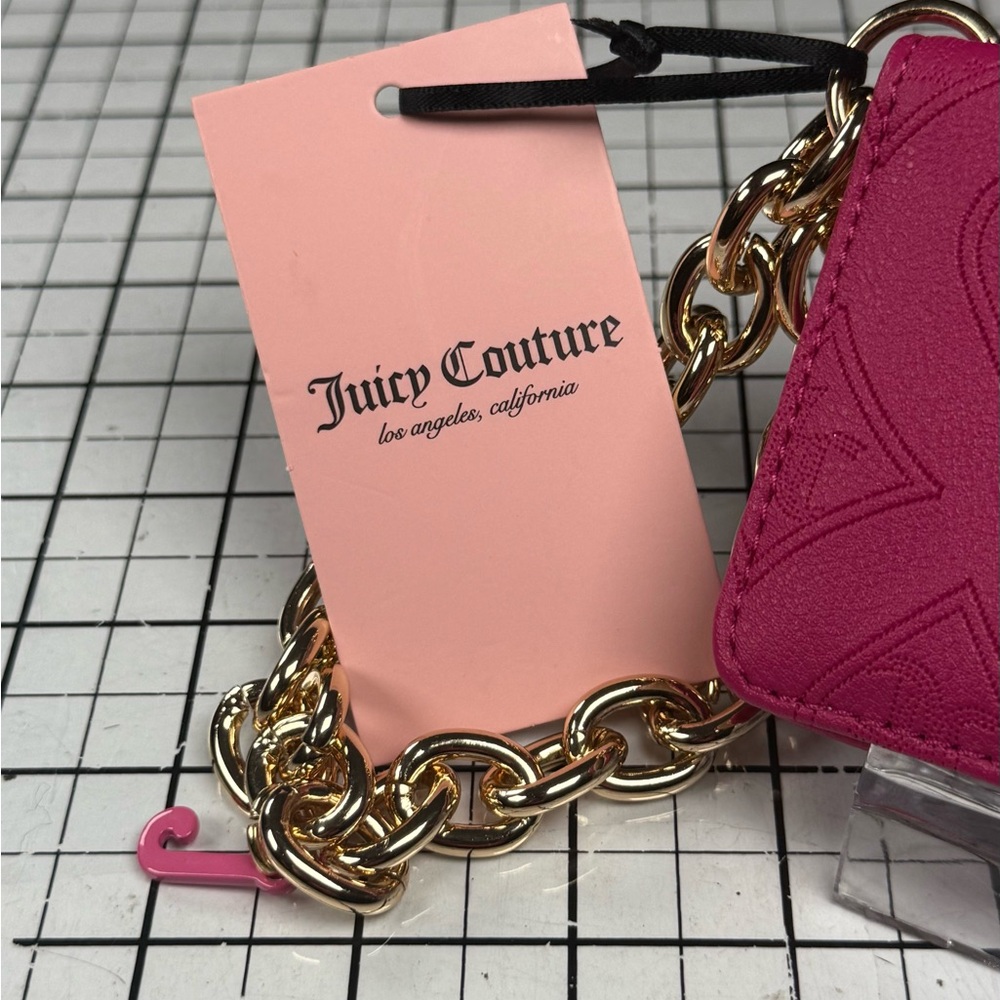 Juicy Couture Hot Pink Card & ID Holder with Key Ring - Picture 3 of 5
